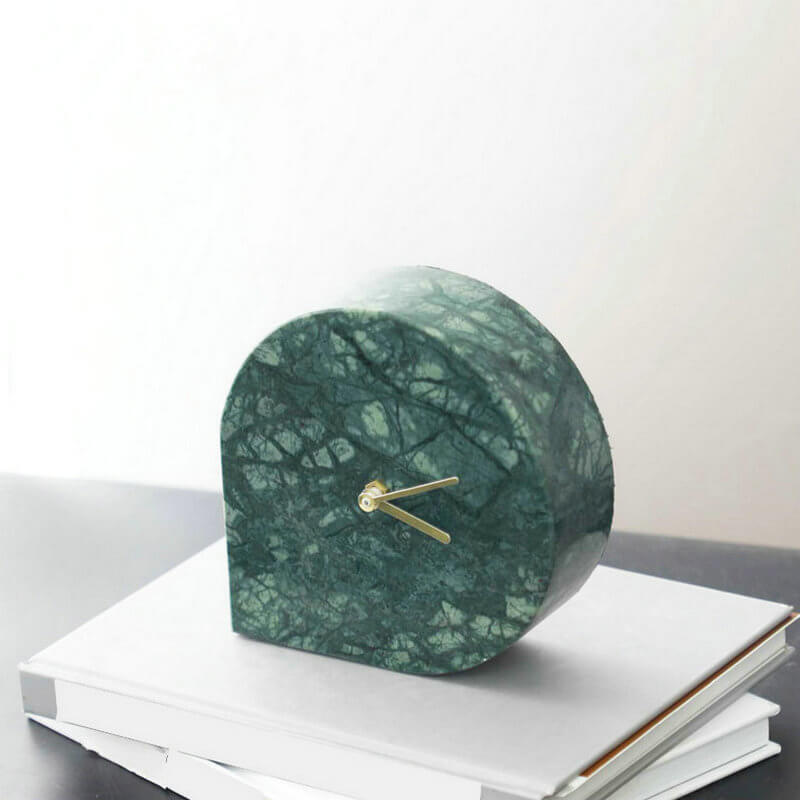 Marble Table Clock Unique Shaped Awesome Desk Watch for Living Room Office - Warmly Life