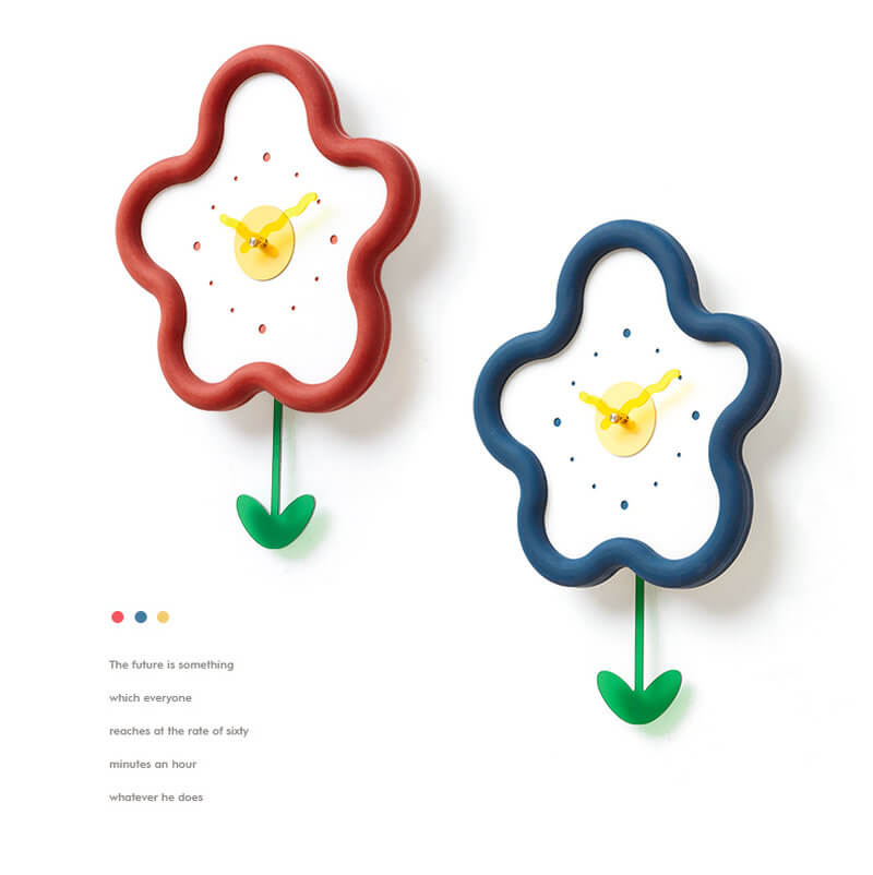 Flower Wall Clock New Design Floral Shape Pendulum Clocks - Warmly Life