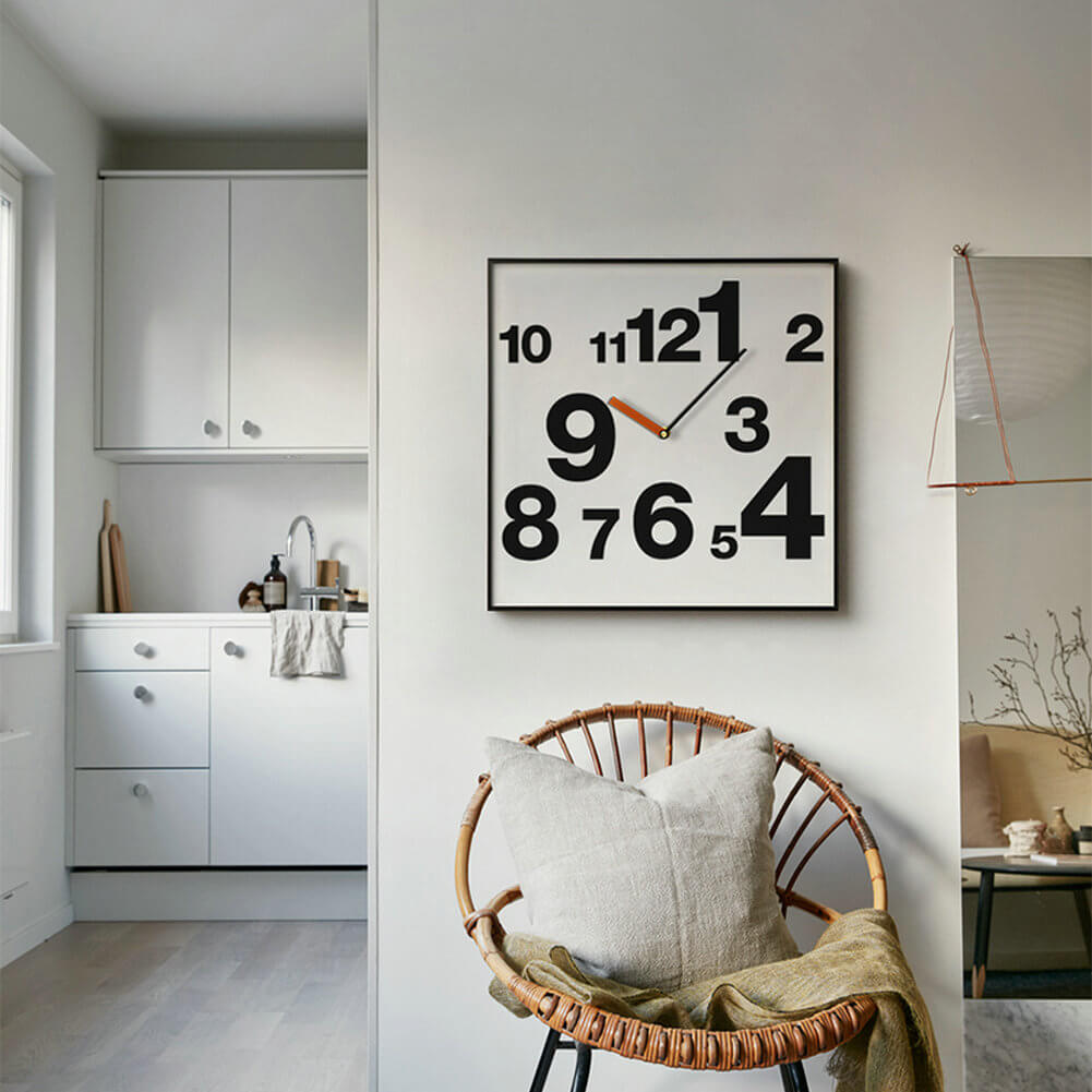 Stylish Wall Clock Unique Number Pattern Square Wall Watches Decor - Warmly Life