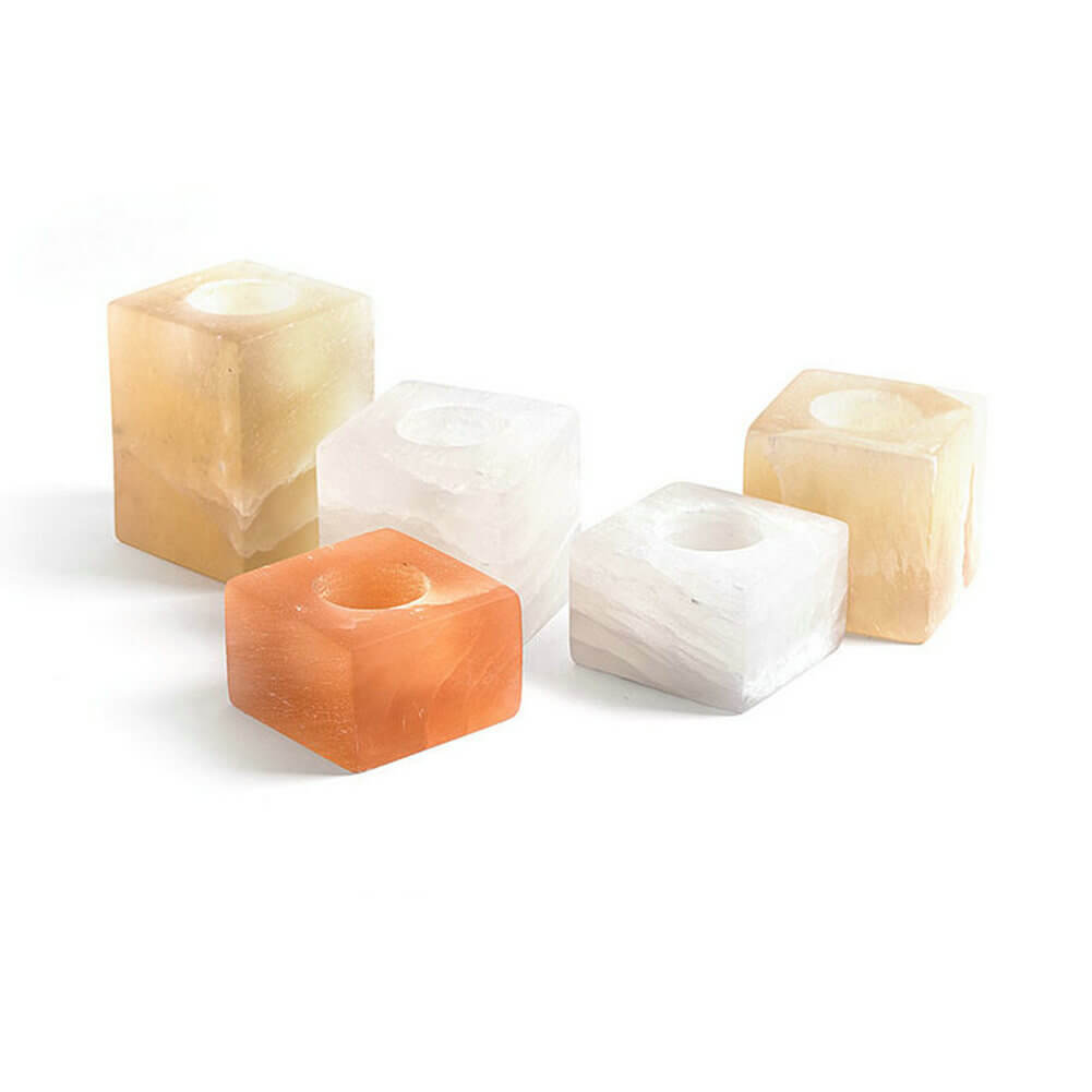 Ore Candle Holder Natural Mixed Color Square Design - Warmly Design