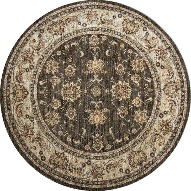 Vintage Round Rug Persian Oriental Carpets Turkish Design - Warmly Home