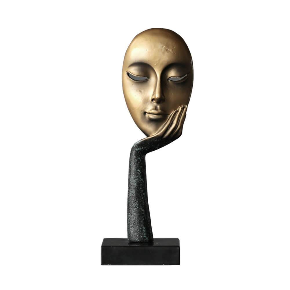 Abstract Face Sculpture Unique Hand Figurine Modern Art Crafts Artwork - Warmly Design