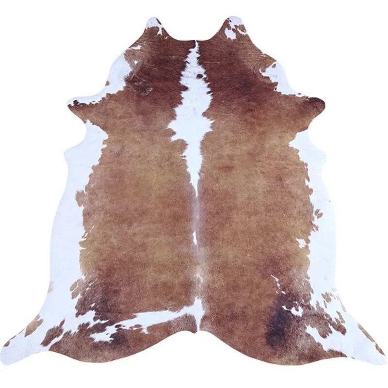 Modern Cowhide Rug Ecological Faux Fur Shaped Leather Carpets - Warmly Home