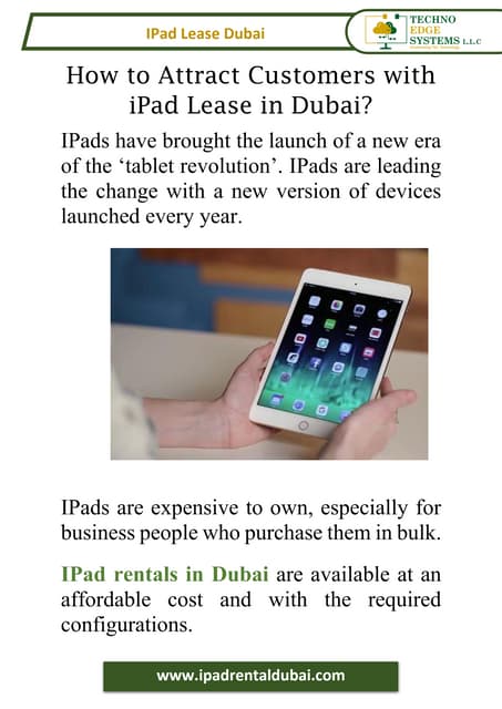 Attract Customers with iPad Lease In Dubai