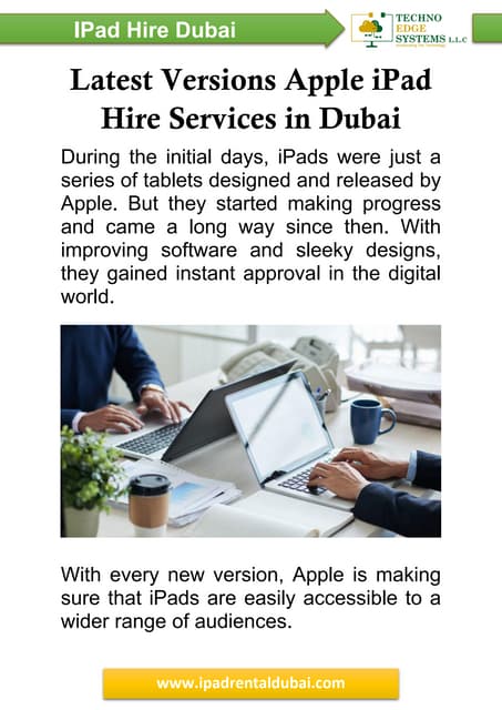 Latest Versions Apple iPad Hire in Dubai