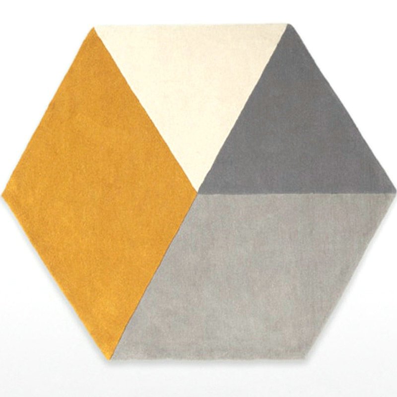 Hexagon Rug Patterned Modern Colored Art Shaped Area Carpets for Home Decor - Warmly Home