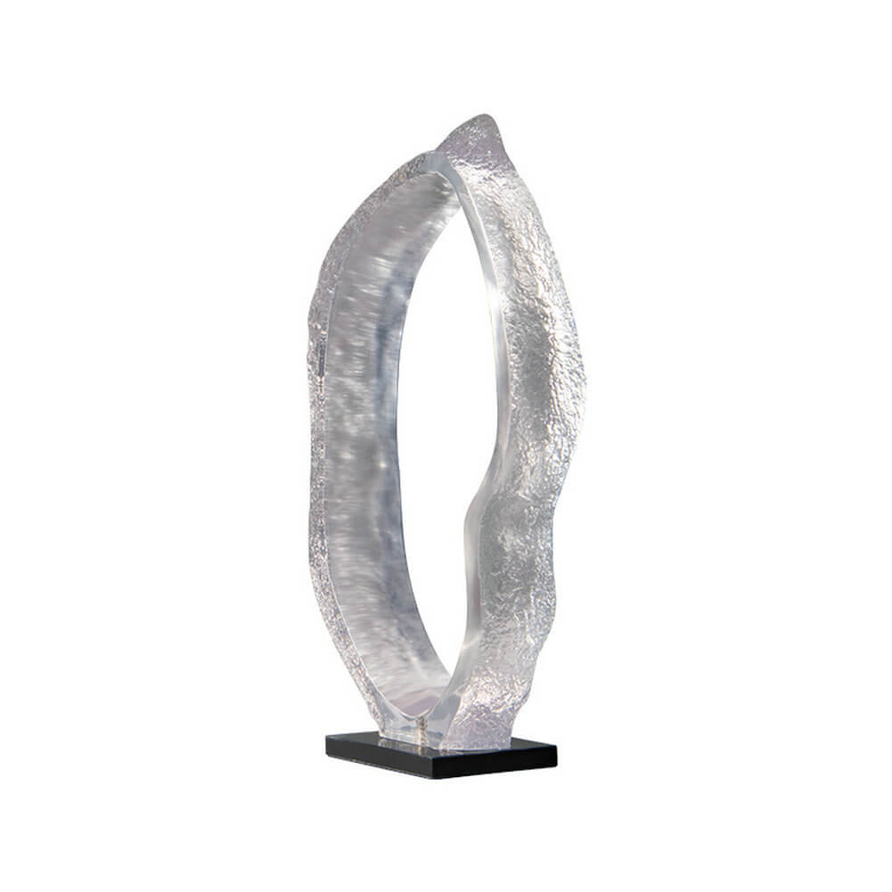 Contemporary Abstract Sculpture Unique Shape Resin Artwork On Stand - Warmly Design