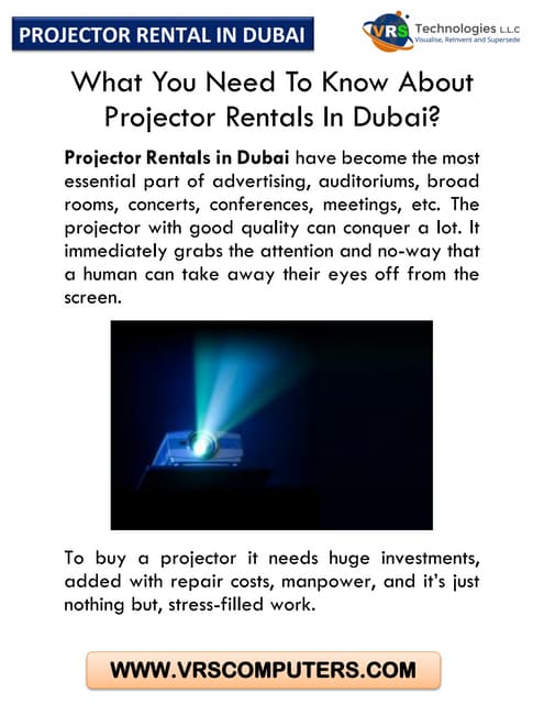 Things Need To Know About Projector Rentals In Dubai?