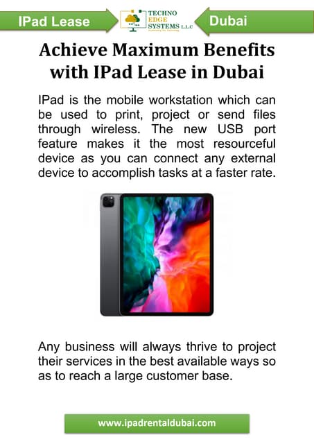 Get Maximum Benefits With IPad Lease in Dubai