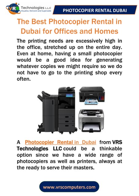 Best Photocopier Rental in Dubai for Offices and Homes