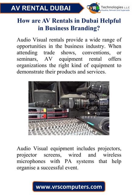 AV Rentals in Dubai Helpful in Business Branding