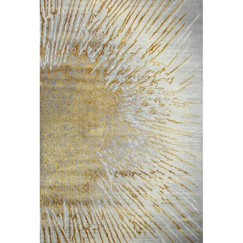 Gold Rug Modern Unique Design Abstract Area Carpets for Living Room - Warmly Home