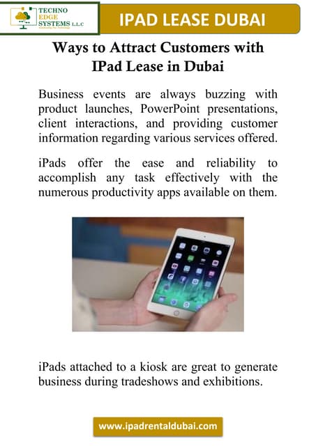 Attract Customers with Latest iPad for Lease in Dubai