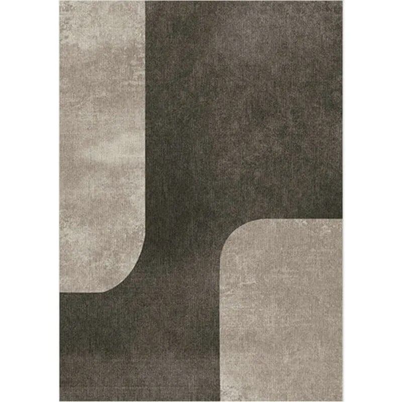 Black and Grey Rug Abstract Pattern Design Unique Area Floor Carpets - Warmly Home