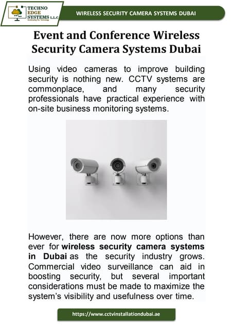 Monitor Events and Conference with Wireless Security Camera Systems Dubai