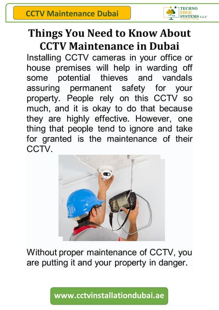 Best CCTV Camera Maintenance Provider in Dubai