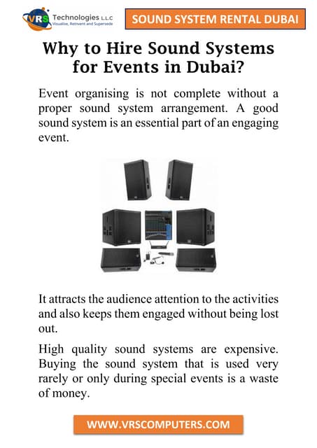 Why Should we have a Quality Sound System at your Events?