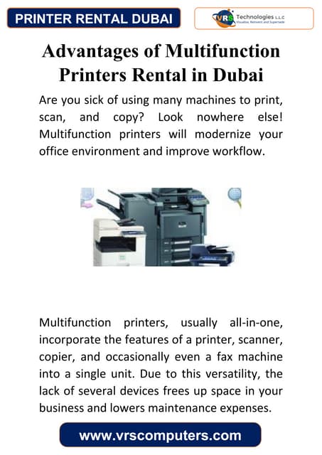 What are the Advantages of Printer Rental in Dubai?