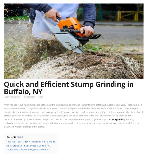 Quick and Efficient Stump Grinding in Buffalo, NY | PDF