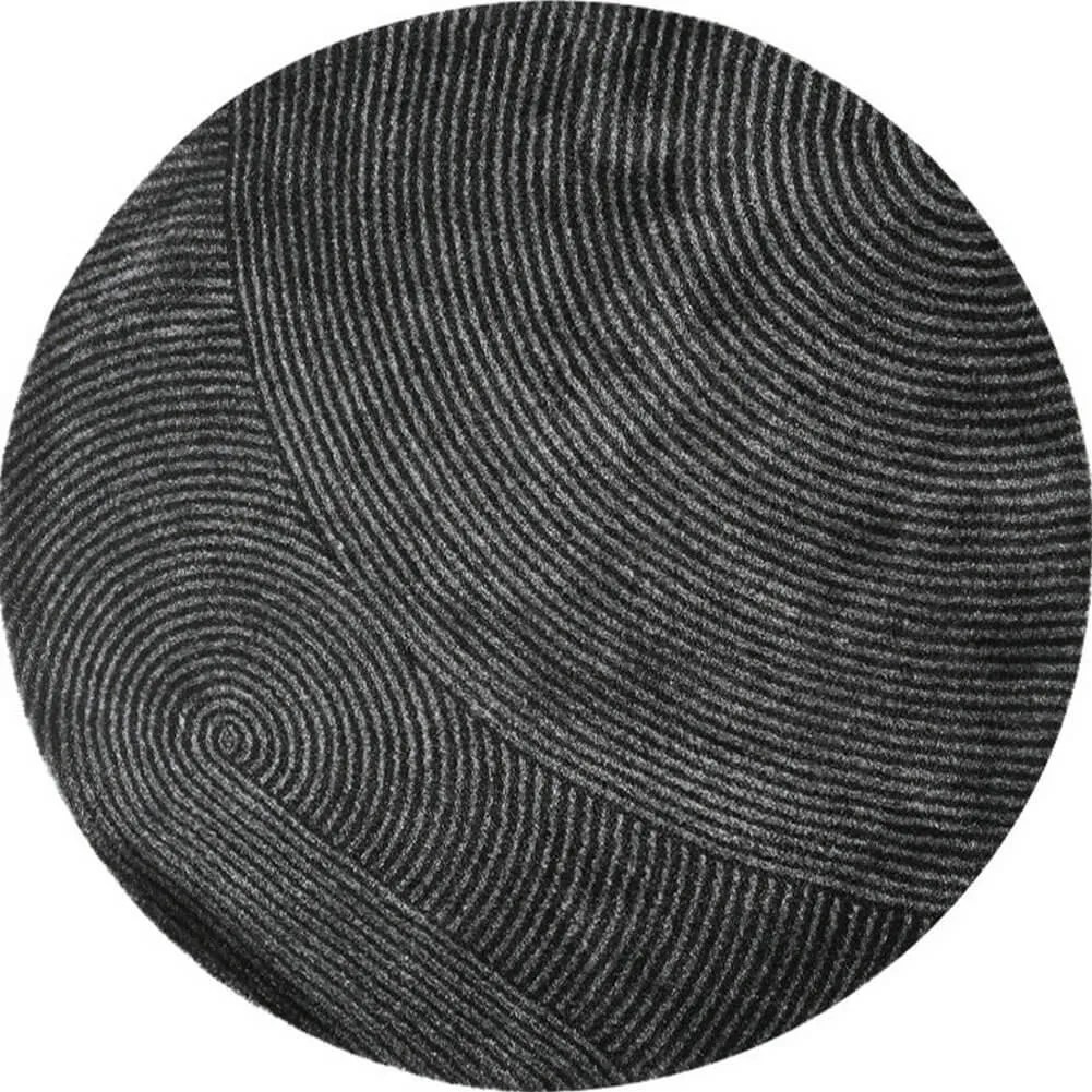 Original Design Contemporary Round Carpet Modern Black Circle Rug - Warmly Home