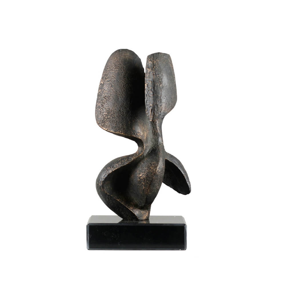 Abstract Modern Sculpture Unique Stylish Metal Look Resin Figurine Home Decor - Warmly Design