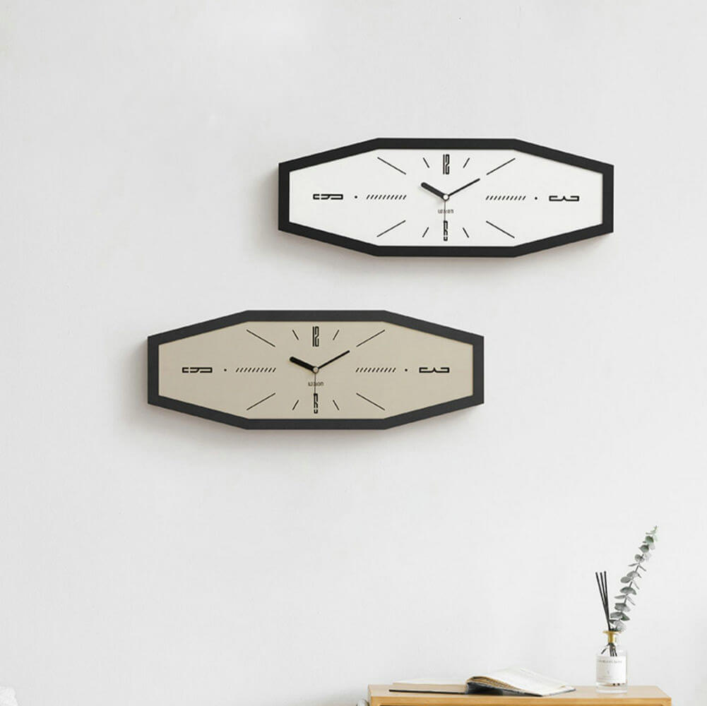 Geometric Wall Clocks Unique Shaped Octagon Design Architectural Art Clock - Warmly Life