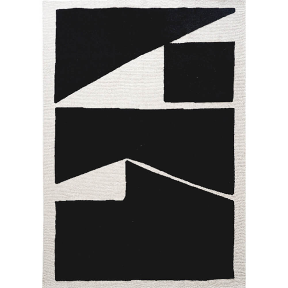Modern Black Rug Geometric Bauhaus Style Area Carpets for Contemporary Home Interior - Warmly Home