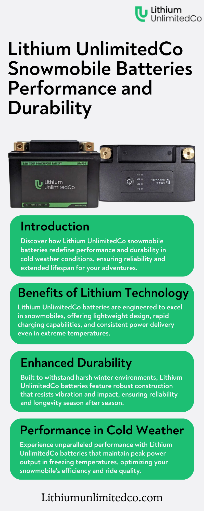 Lithium UnlimitedCo Snowmobile Batteries Performance and Durability