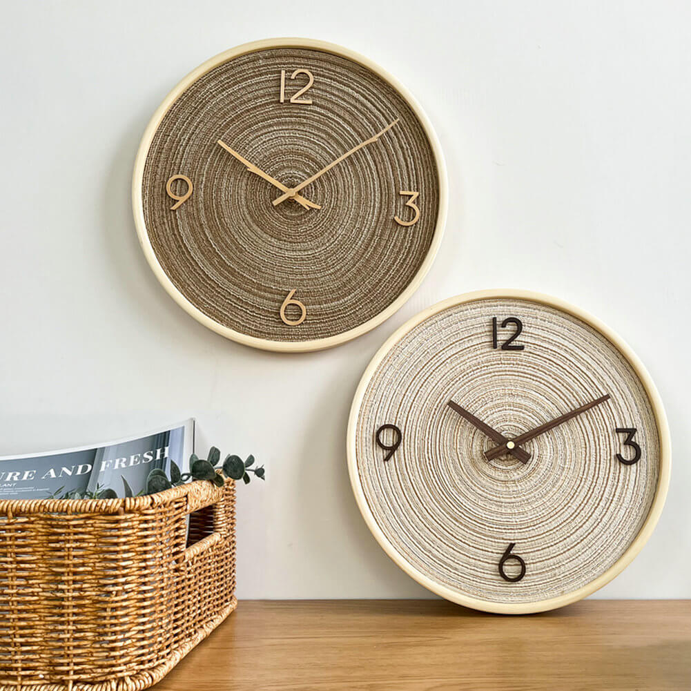 Boho Wall Clock Bohemian Unique Neutral Minimal Design Round Watches for Living Room - Warmly Life