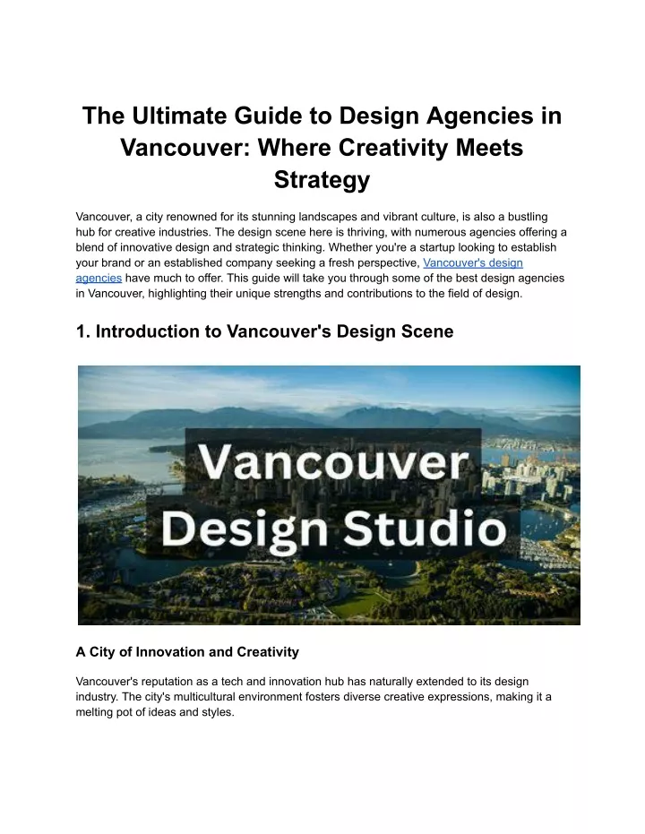 PPT - Ultimate Guide to Design Agencies in Vancouver: Where Creativity Meets Strategy PowerPoint Presentation - ID:13428755