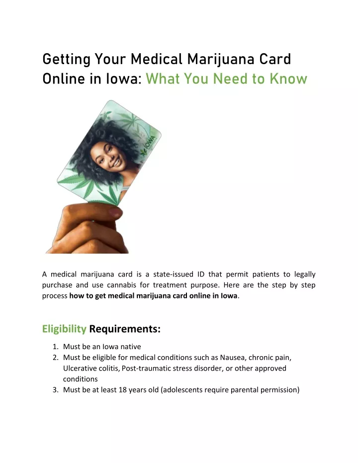 Getting Your Medical Marijuana Card Online in Iowa: What You Need to Know