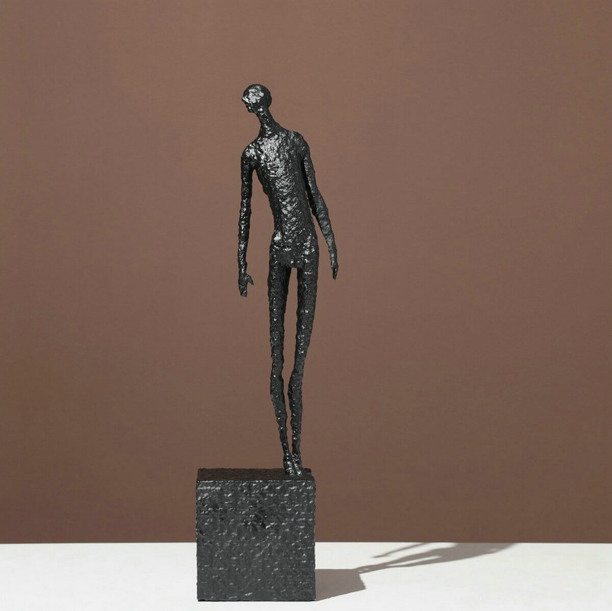 Observer Sculpture Modern Metal Special Art Standing Human Space Black Iron Figurine - Warmly Life