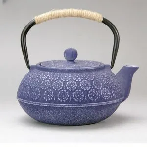 Cast Iron Teapot | Antique Vintage | With Stove | Black Blue Red