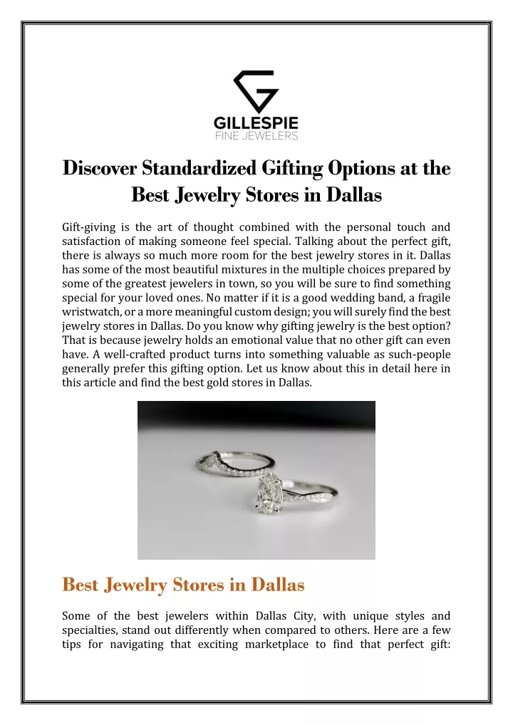 PPT - Discover Standardized Gifting Options at the Best Jewelry Stores in Dallas PowerPoint Presentation - ID:13643851