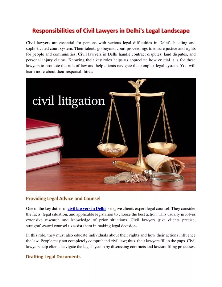 PPT - Responsibilities of Civil Lawyers in Delhi's Legal Landscape PowerPoint Presentation - ID:13651023