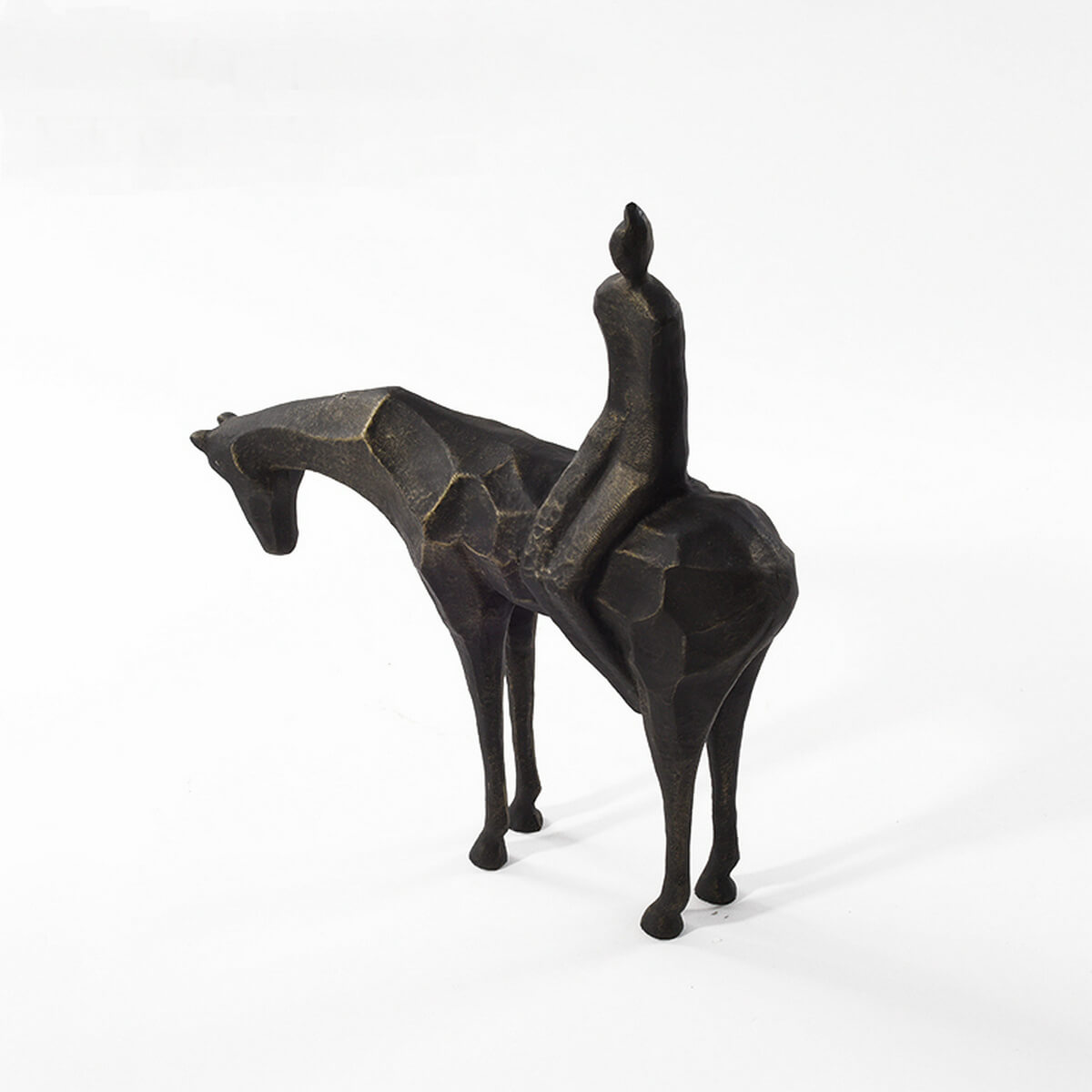 Horsewoman Sculpture Metal Geometric Elevate Elegant Horse Rider Figurine Ideal Decor - Warmly Life