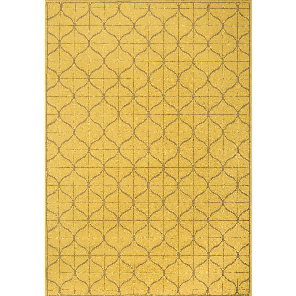 Modern Yellow Rug Geometric Pattern Design Soft Flooring Wool Area Carpets - Warmly Home