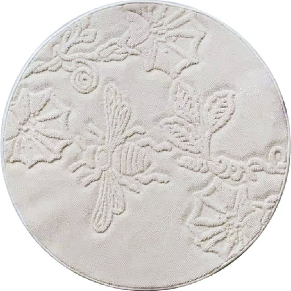 Round Area Rug Newly Unique Cute Animal White Bee Design Circle Carpets - Warmly Home